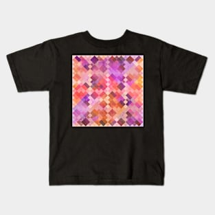 Modern Checkerboard Pink Purple Yellow Kids T-Shirt